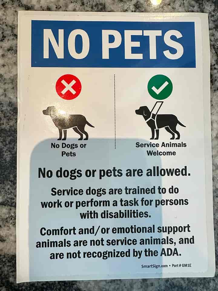 No Pets Allowed Sign.